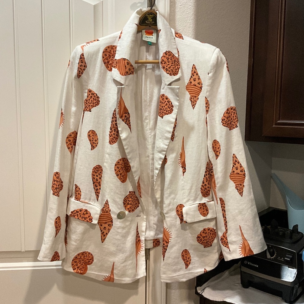 Farm Rio Leopard Seashell Blazer (Rare)
